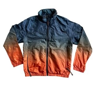 American Eagle Performance mens size small‎ hooded windbreaker ombre orange blue